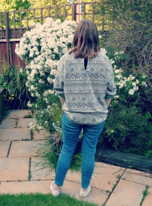 oversized sweater back view